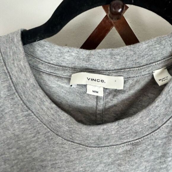 VINCE Cotton Sleeveless Wrap Midi Dress Heather Gray Size Medium EUC J318 - Picture 4 of 6